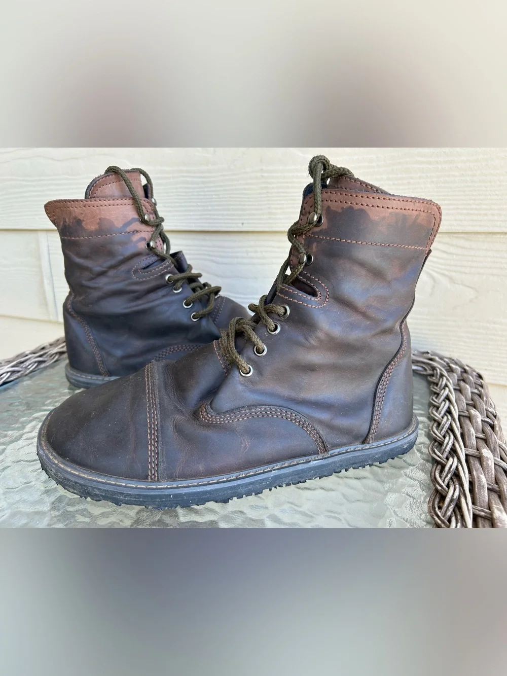 Mens $499 BAREFOOT BRUIN (Made in USA) Leather Zero Drop Minimalist Boot 10
